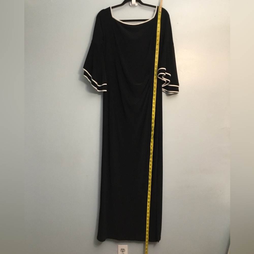 Elegant Black Dress with White Accents